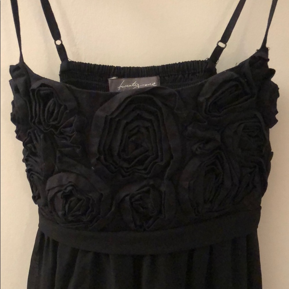 Black Floral Babydoll Dress